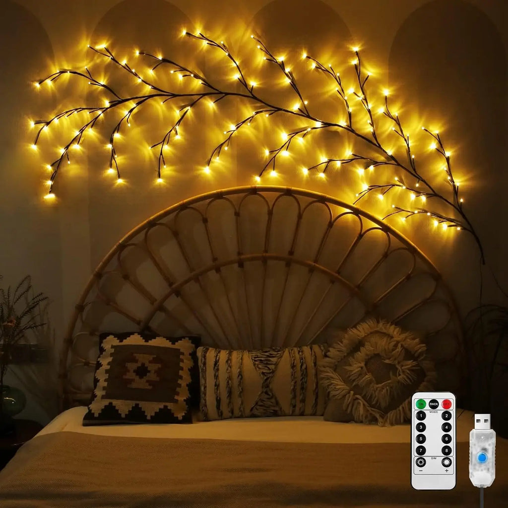 CowLost | product_id-144led-usb-bendable-artificial-willow-vine-string-lights-for-indoor-holiday-decor |8