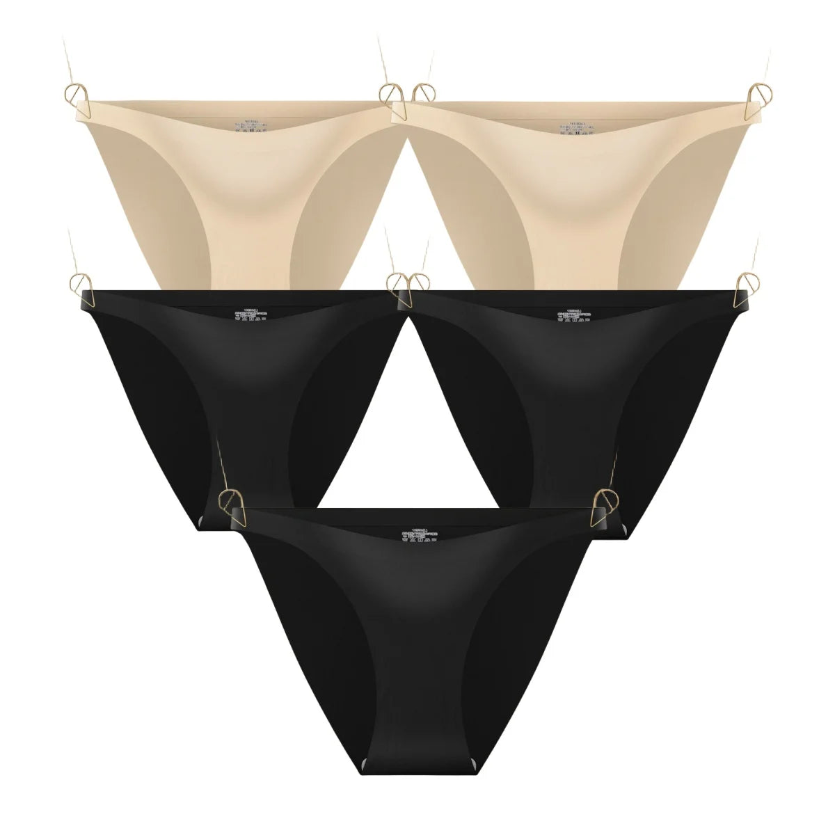 CowLost | product_id-5pcs-womens-seamless-low-waist-ultra-thin-ice-silk-briefs-solid-colors |10