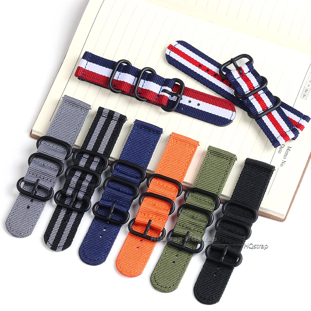Woven Nylon Sport Watch Strap 18mm-24mm for Seiko, Amazfit, Samsung Galaxy 4/5/6