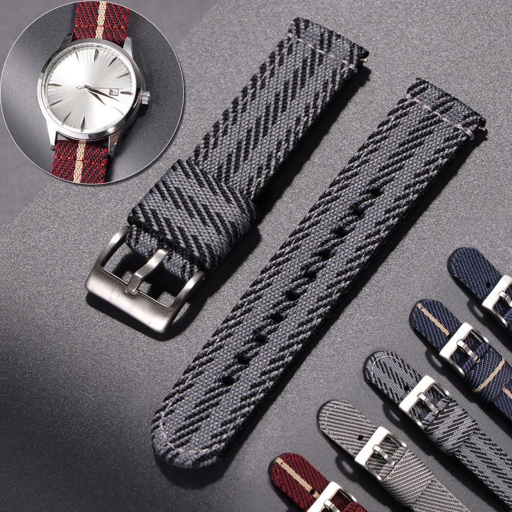 Nylon Wristwatch Strap 20mm 22mm Quick Release Comfortable Watch Band Universal