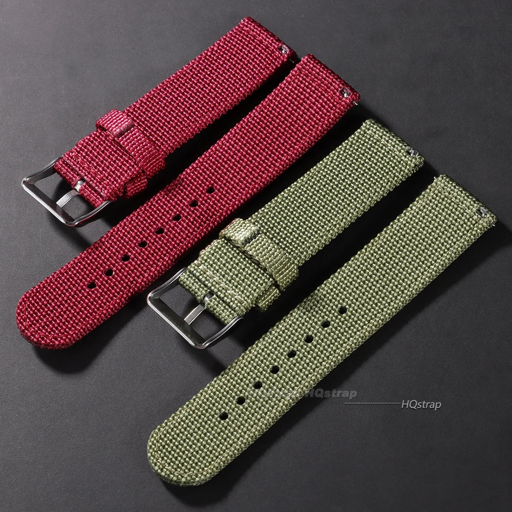Woven Nylon Quick Release Watch Strap 18-24mm for Seiko Huawei Canvas Fabric Band