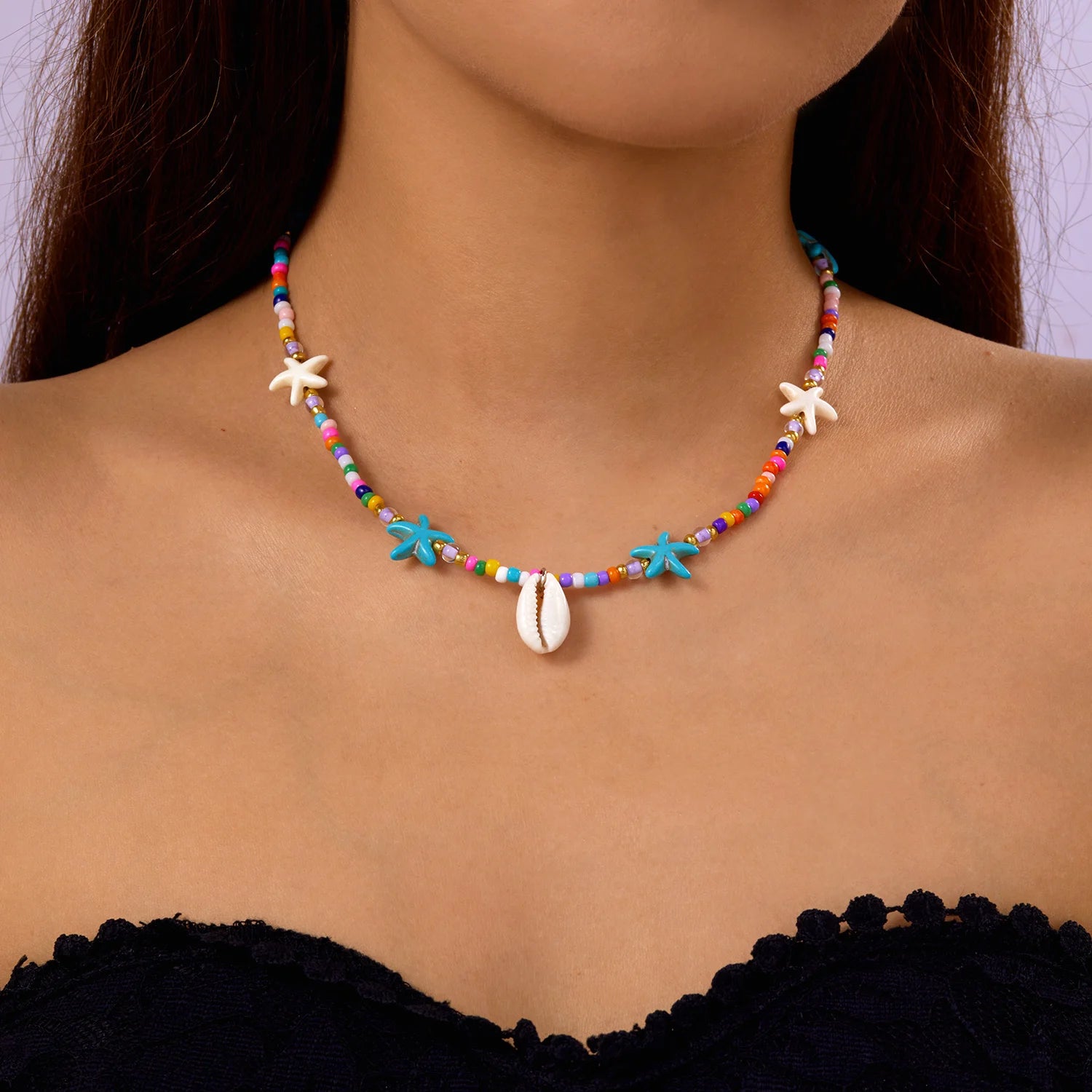 CowLost | bohemian-colorful-rice-beads-necklace-for-women |10