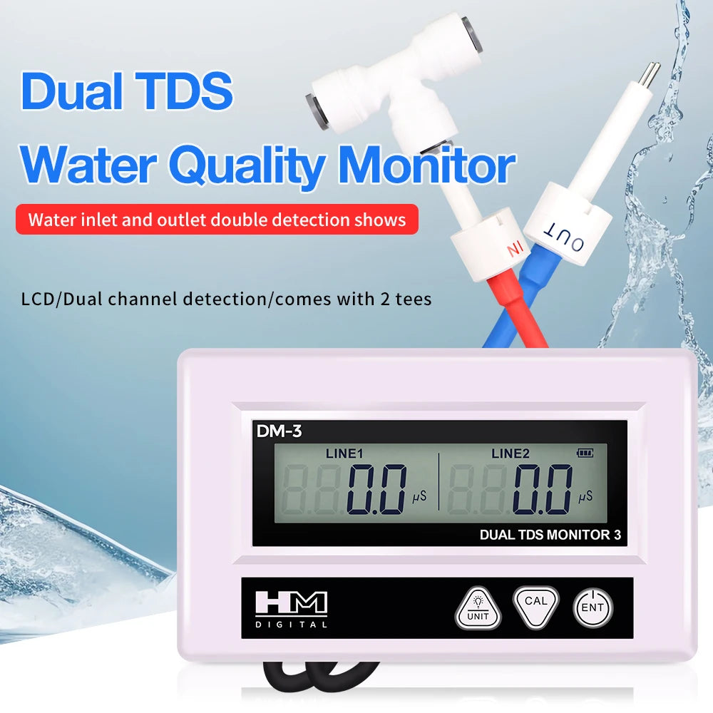 HM Digital Online Dual Channel TDS EC Meter LCD Water Quality Tester for Pool Laboratory