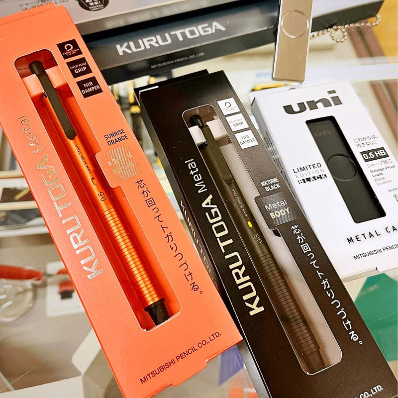 CowLost | product_id-uni-m5-kh-sunrise-orange-limited-kurutoga-0-5mm-auto-rotating-metal-mechanical-pencil-break-resistant |1