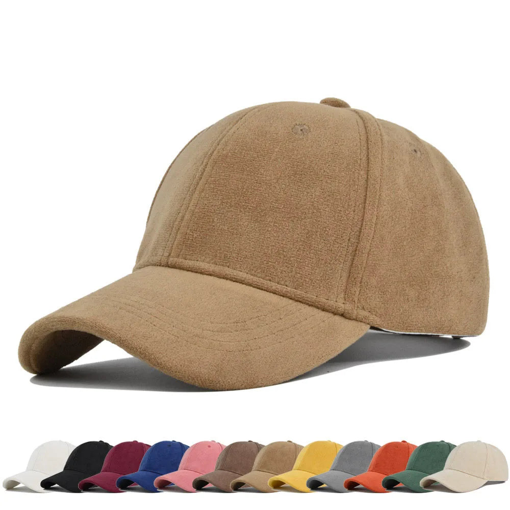 CowLost | solid-suede-retro-baseball-caps-for-men-women |1
