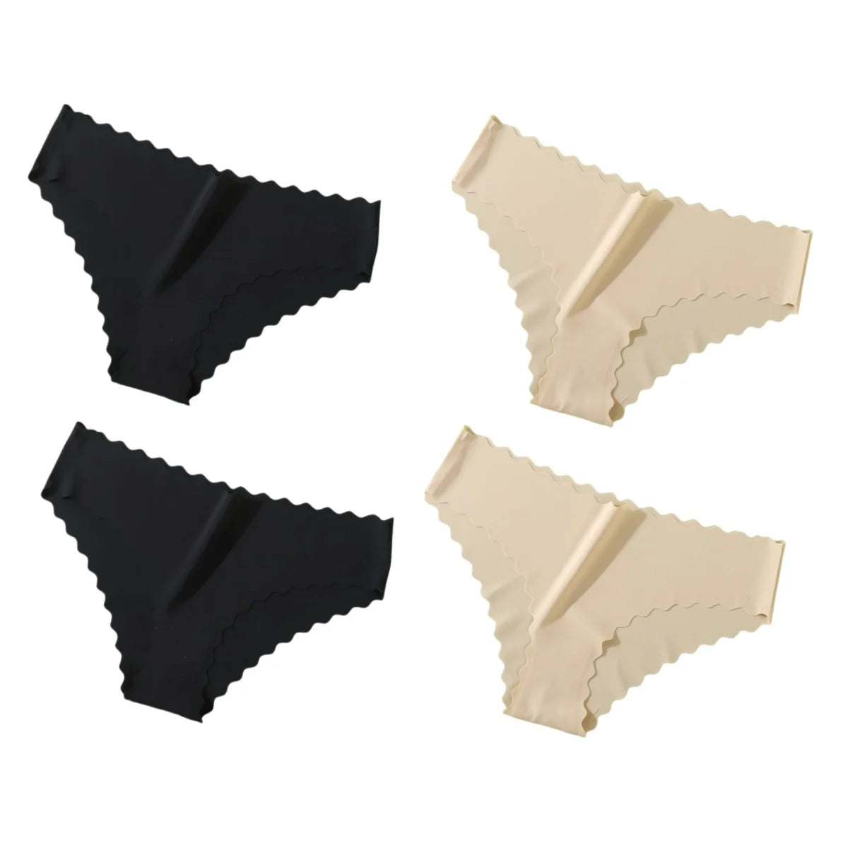 CowLost | product_id-4pcs-womens-mid-rise-seamless-ice-silk-briefs-xs-xl-no-show-solid-panties |17
