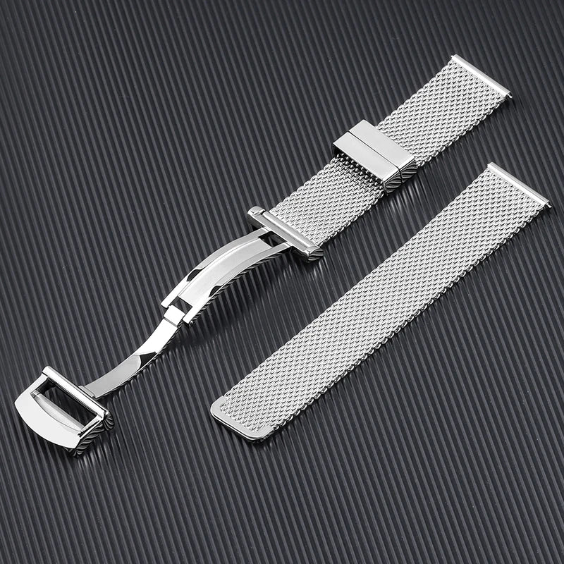 CowLost | product_id-20mm-22mm-stainless-steel-milanese-mesh-watchband-for-omega-seamaster-007-iwc-pilot-with-quick-fit-folding-buckle |13