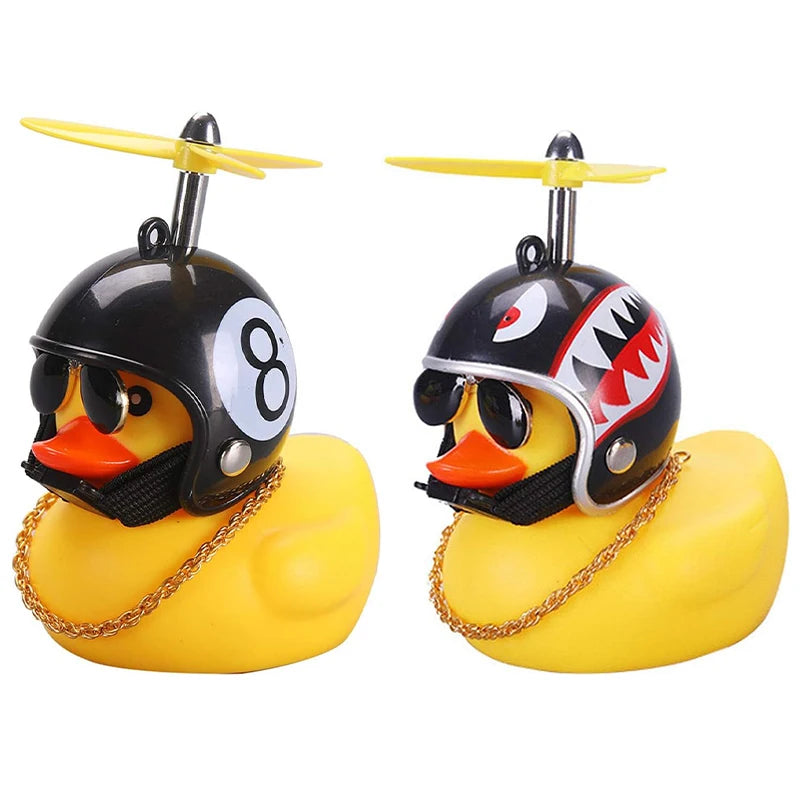 CowLost | product_id-2pc-yellow-car-duck-with-helmet-propeller-windbreaker-interior-decoration-without-light |11