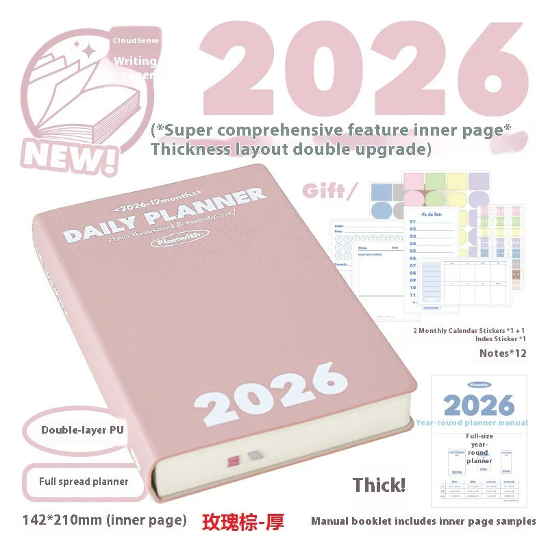 CowLost | product_id-planwith-2026-a5-planner-daily-weekly-monthly-agenda-notebook-with-multi-color-hard-cover |43