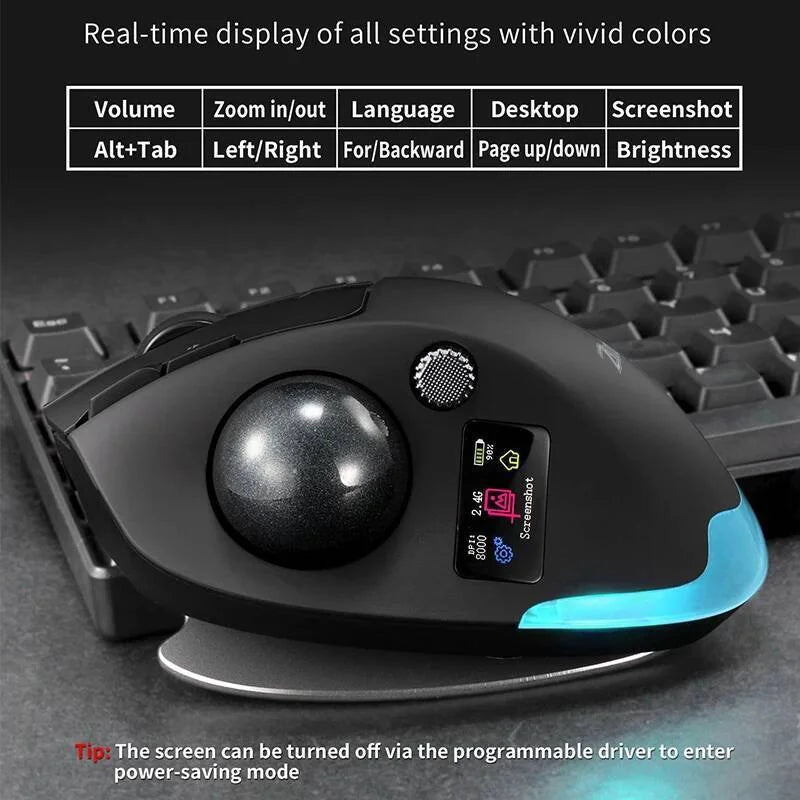 CowLost | product_id-jomaac-tri-mode-wireless-ergonomic-trackball-mouse-with-8-programmable-buttons-rgb-backlight-display-screen |2