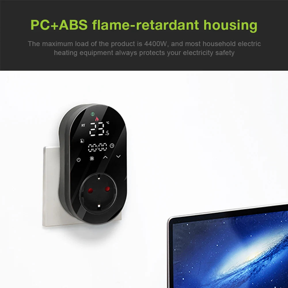 Tuya WiFi Smart Thermostat Socket 16A 220V APP Temperature Controller EU Plug