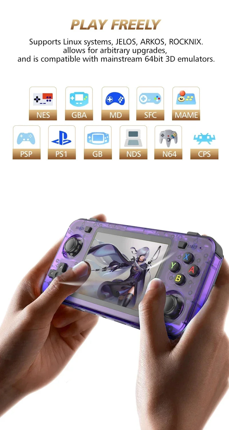 CowLost | game-timers-boyhom-r36h-retro-handheld-game-console-3-5-ips-linux-64g-128g |10