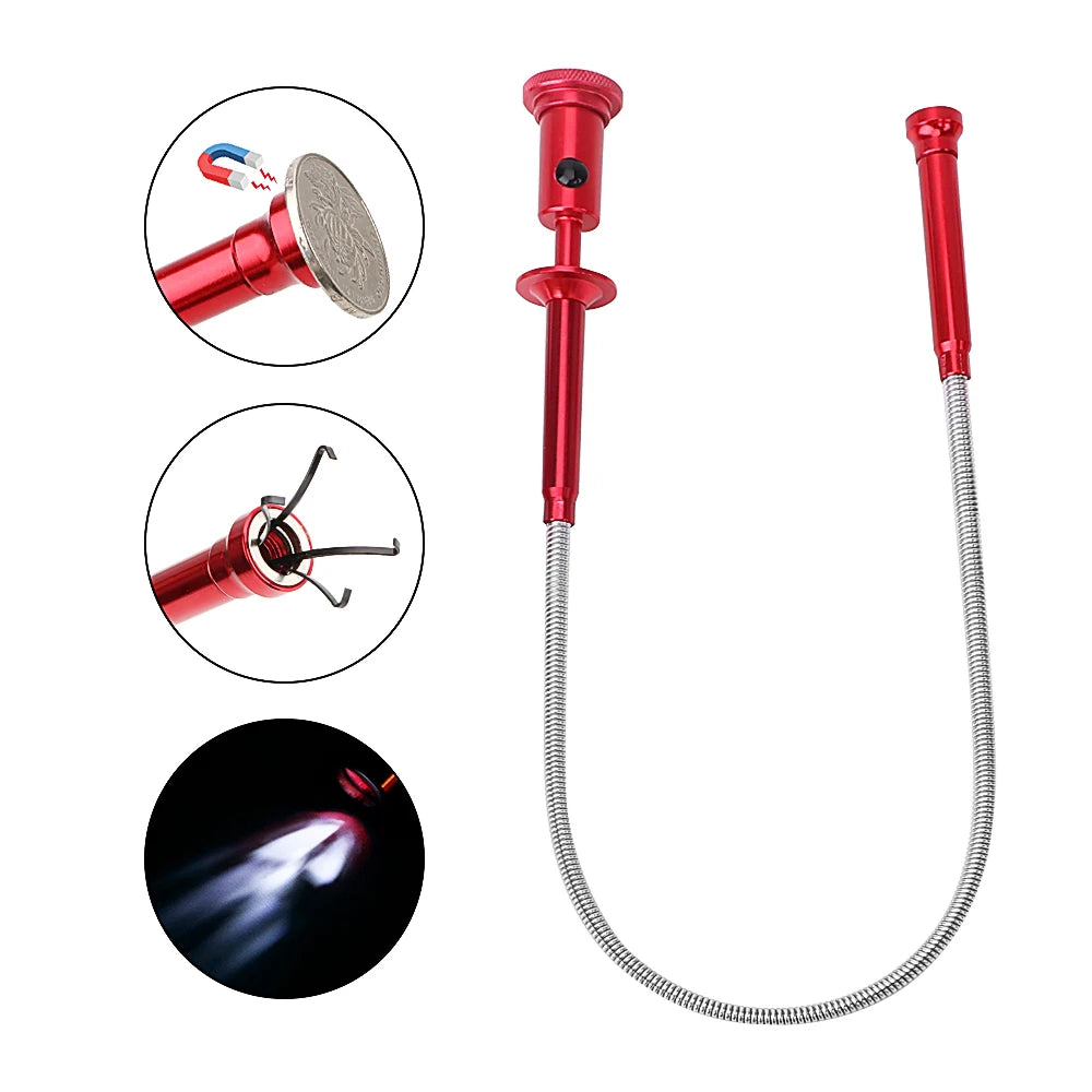 CowLost | sewer-cleaning-pickup-tools-magnetic-long-spring-grip-magnet-4-claw-led-light-flexible-pick-up-tool |8
