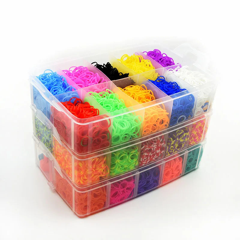 Creative Colorful Loom Bands Bracelet Making Kit DIY Rubber Band Craft Toys for Girls