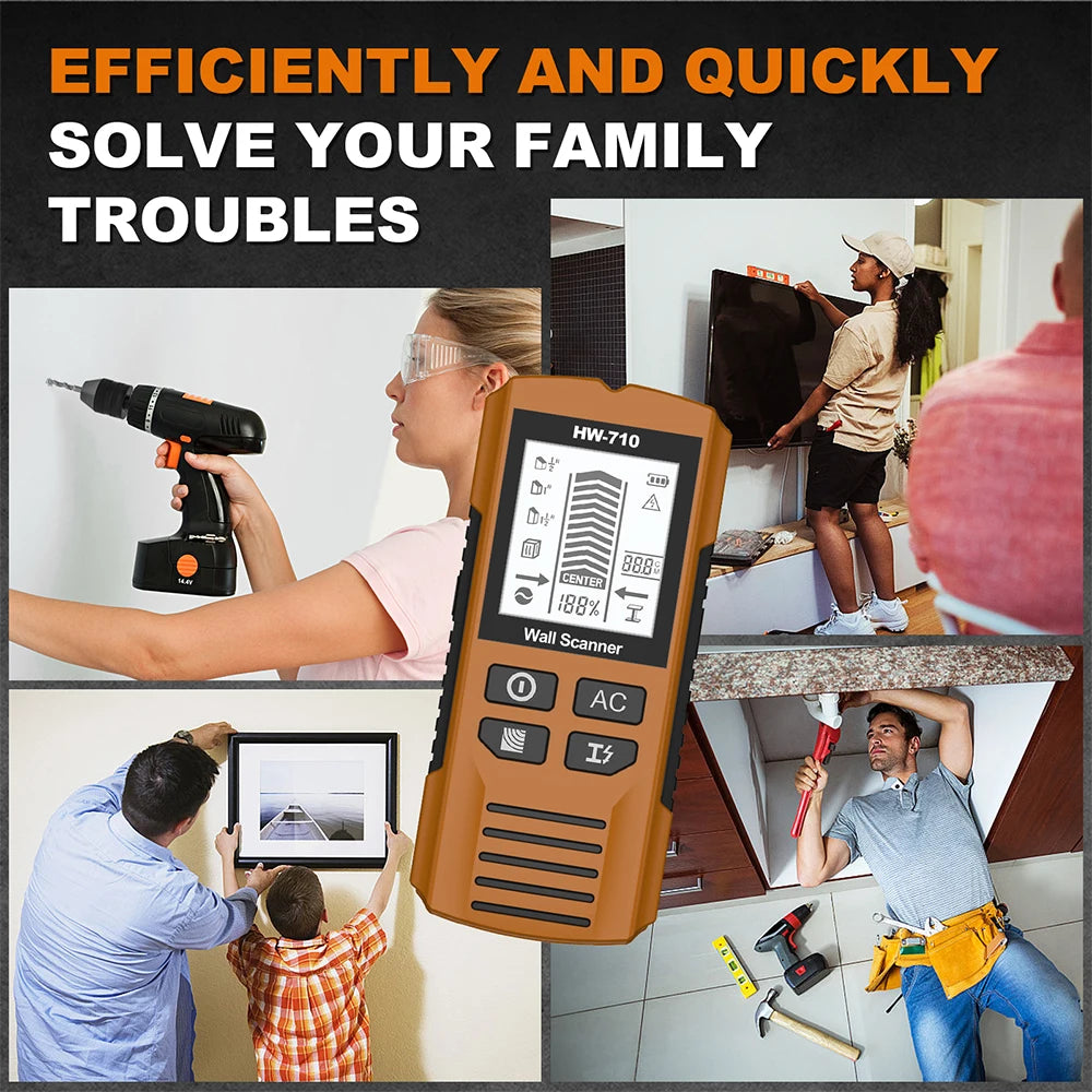 Multifunctional Handheld Wall Stud Finder Metal Detector with LCD for Home Use