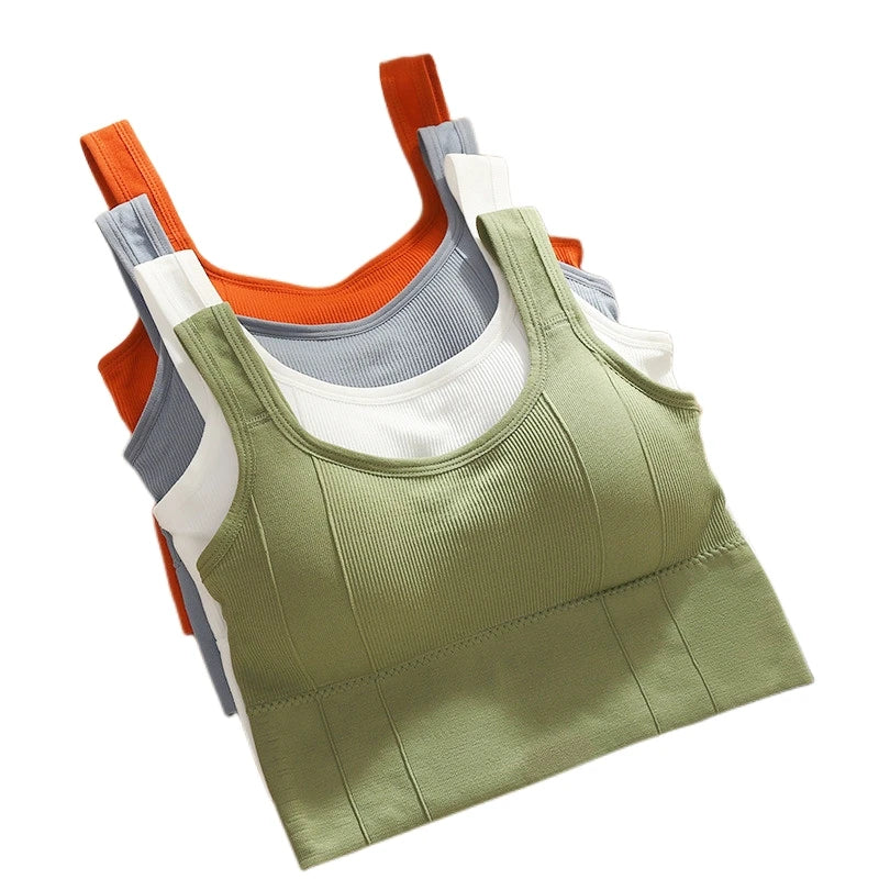 CowLost | women-crop-top-padded-tank-top-sports-bra-seamless-underwear-summer-fitness-casual-streetwear-camisole-removable-pads |2