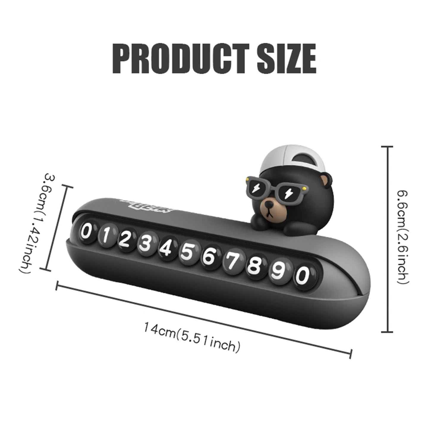CowLost | product_id-cool-bear-car-dashboard-temporary-parking-phone-number-display-plate-accessory |5