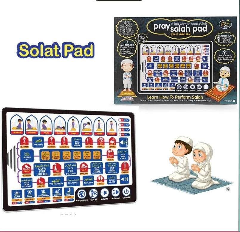 7 Languages Arabic Alphabet Learning Tablet Kids Interactive Educational Touch Pad Gift