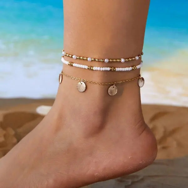 CowLost | elegant-daisy-flower-anklets-for-women-bohemian-blue-turkish-eyes-elephant-metal-chain-ankle-bracelet-summer-beach-foot-jewelry |17
