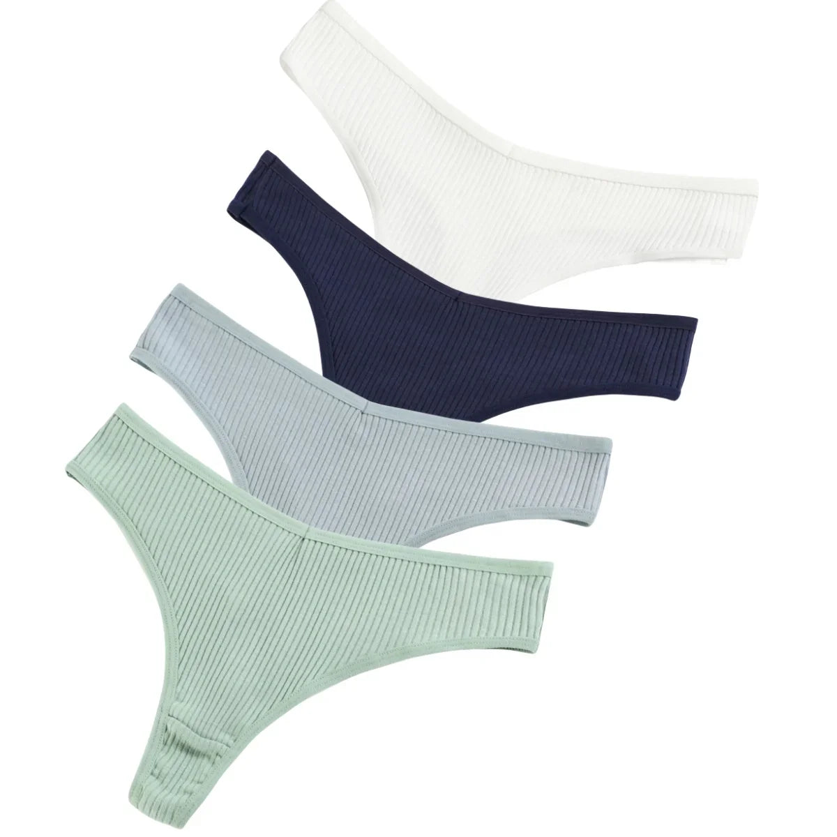 CowLost | product_id-4pcs-women-cotton-low-rise-solid-color-v-waist-g-string-thongs-m-xxl |27
