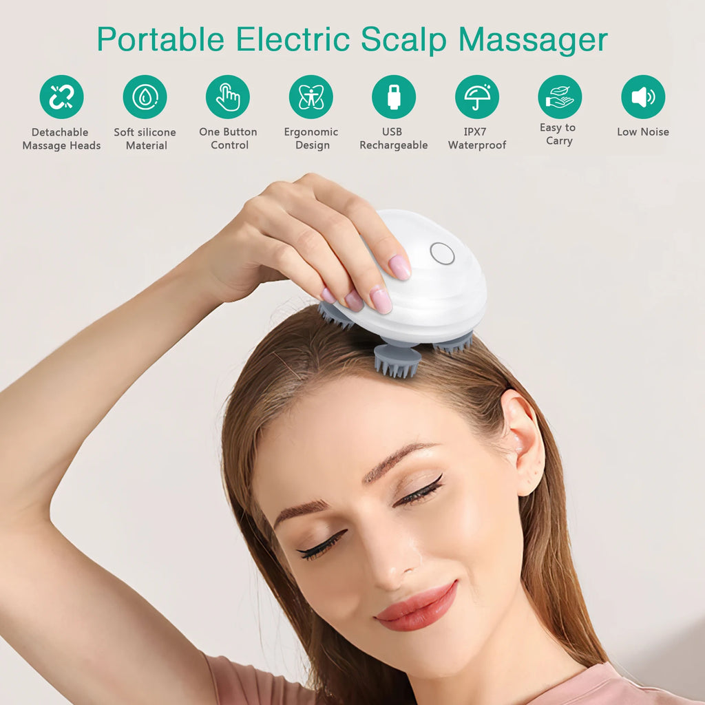 ORIA Handheld Electric Pet Massager with 8 Detachable Heads for Cats and Dogs