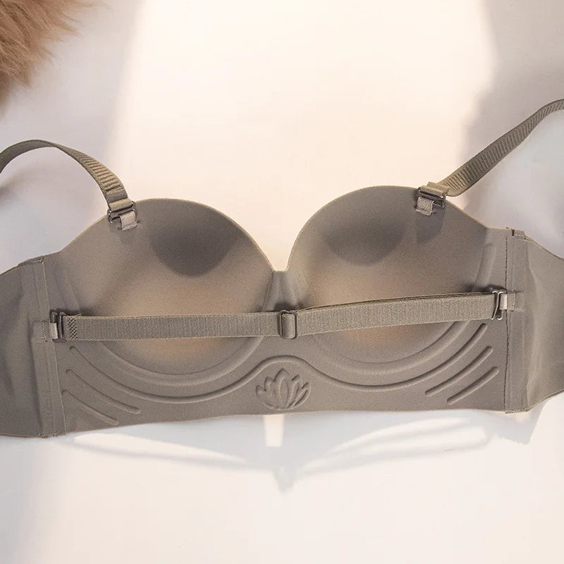 CowLost | product_id-seamless-strapless-half-cup-wire-free-push-up-bra-for-women |8