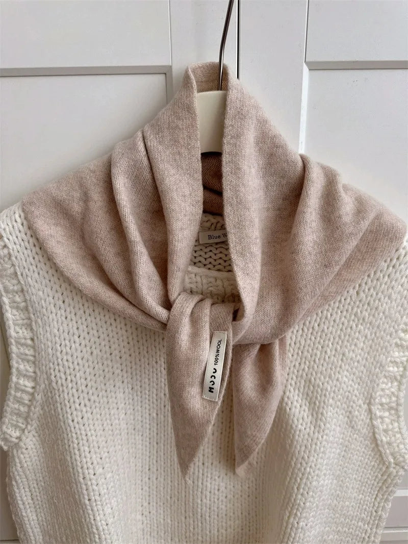 CowLost | british-korean-triangle-scarf-niche-wool-triangular |32