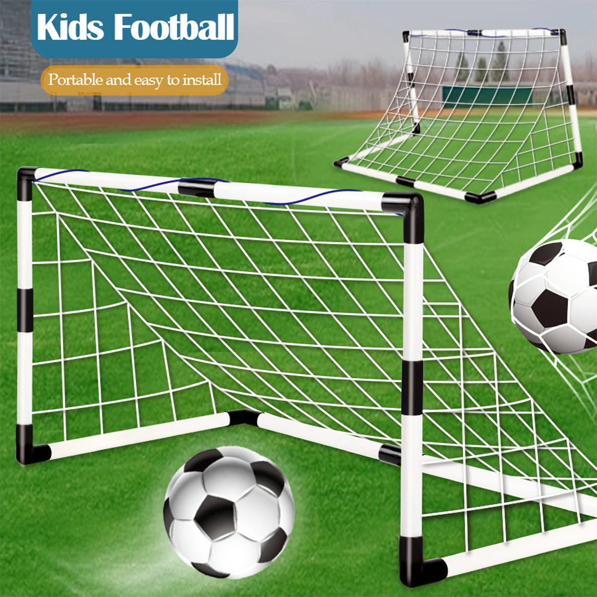 CowLost | product_id-childrens-foldable-football-goal-with-pump-and-ball-outdoor-soccer-training-toy |3