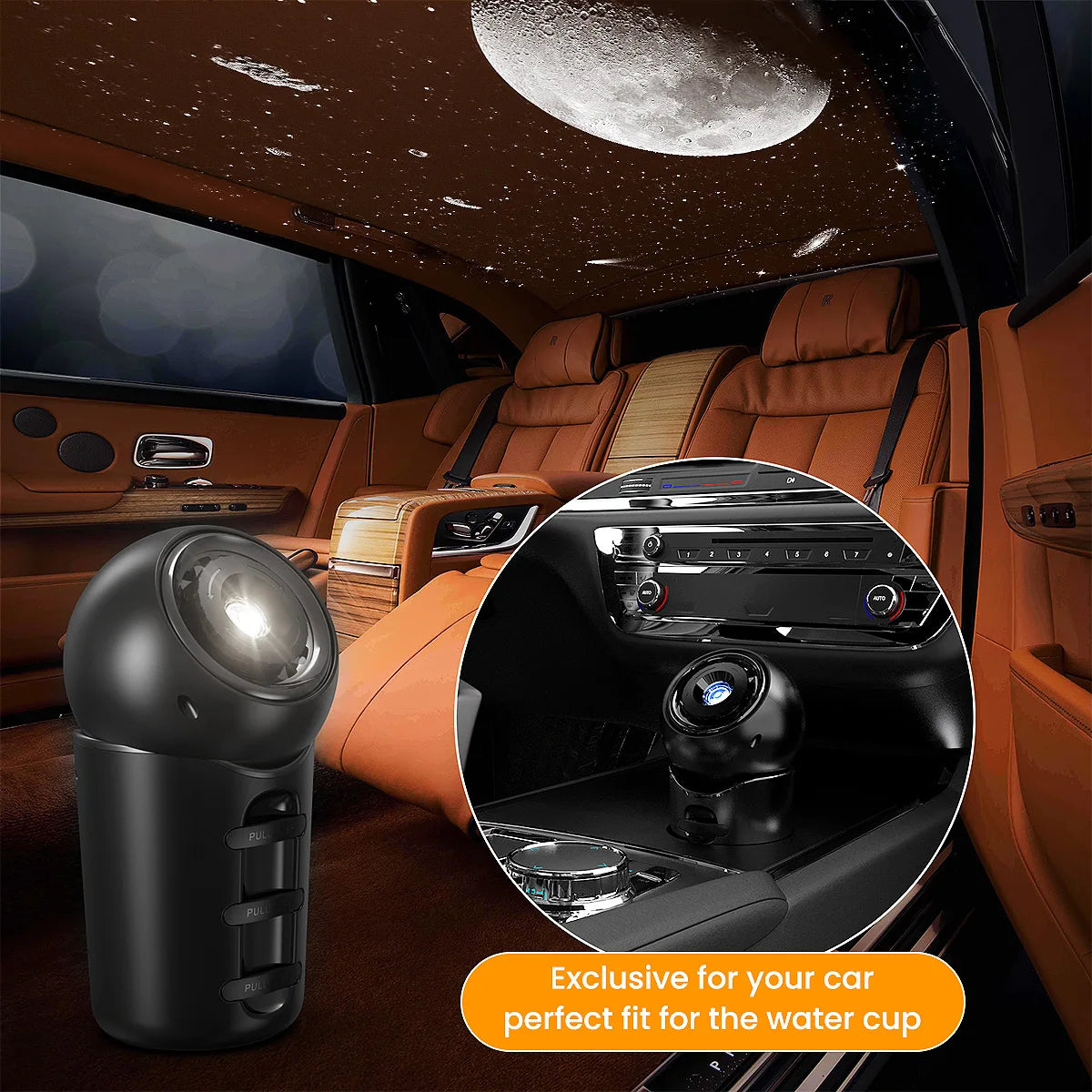 Portable Planetarium Star Projector with 4 HD Film Discs, 360° Rotating Adjustable Focus Galaxy Night Light for Car