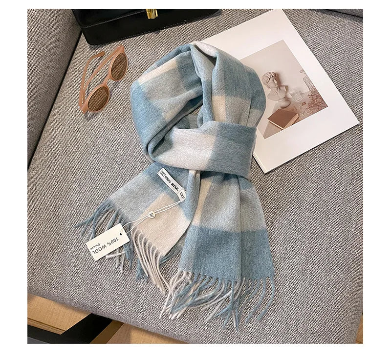 CowLost | australian-wool-winter-plaid-cashmere-scarf |22
