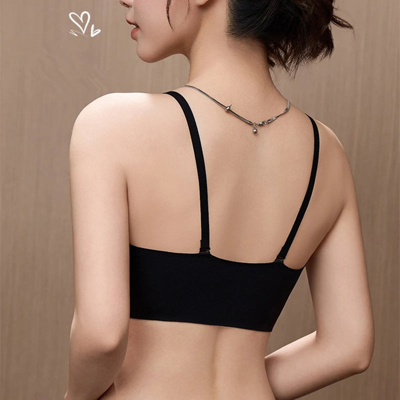 CowLost | product_id-wireless-strapless-front-buckle-push-up-bra-for-women-invisible-anti-slip-small-chest-gathering |6
