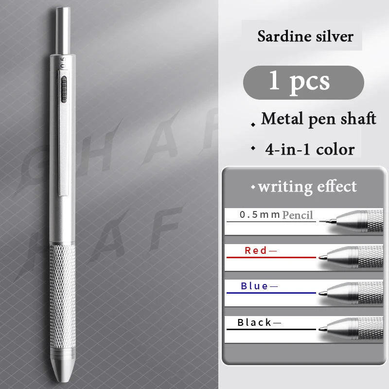 CowLost | product_id-metal-4-in-1-gravity-gel-pen-0-7mm-black-red-blue-mechanical-pencil-press-type-quick-dry-ballpoint |8