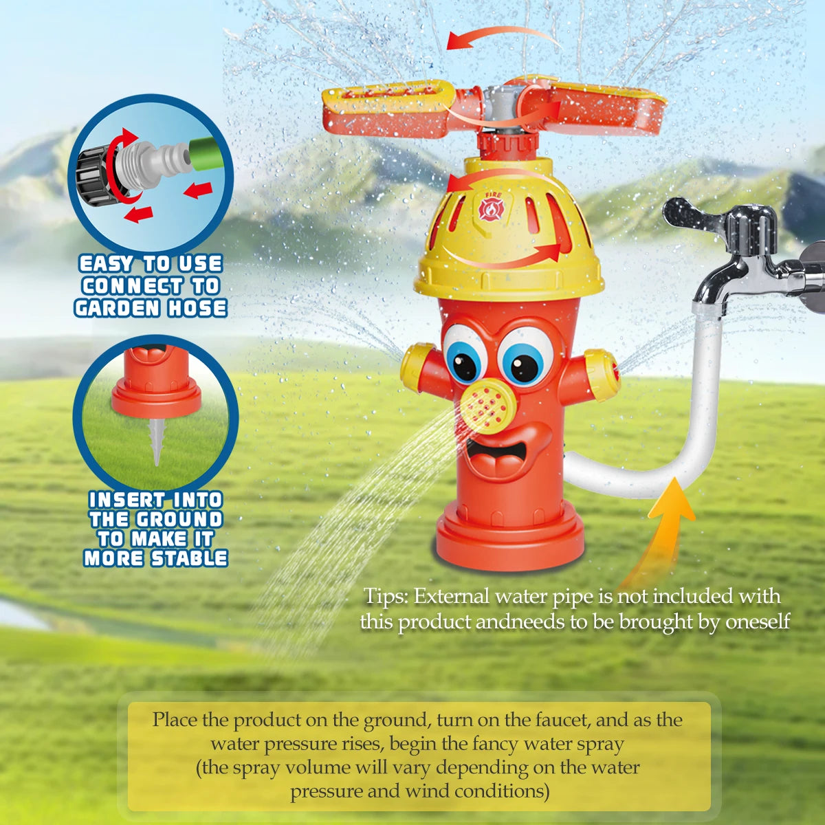 CowLost | product_id-fire-hydrant-water-spray-toy-sprinkler-set-for-kids-outdoor-garden-splash-gift |4