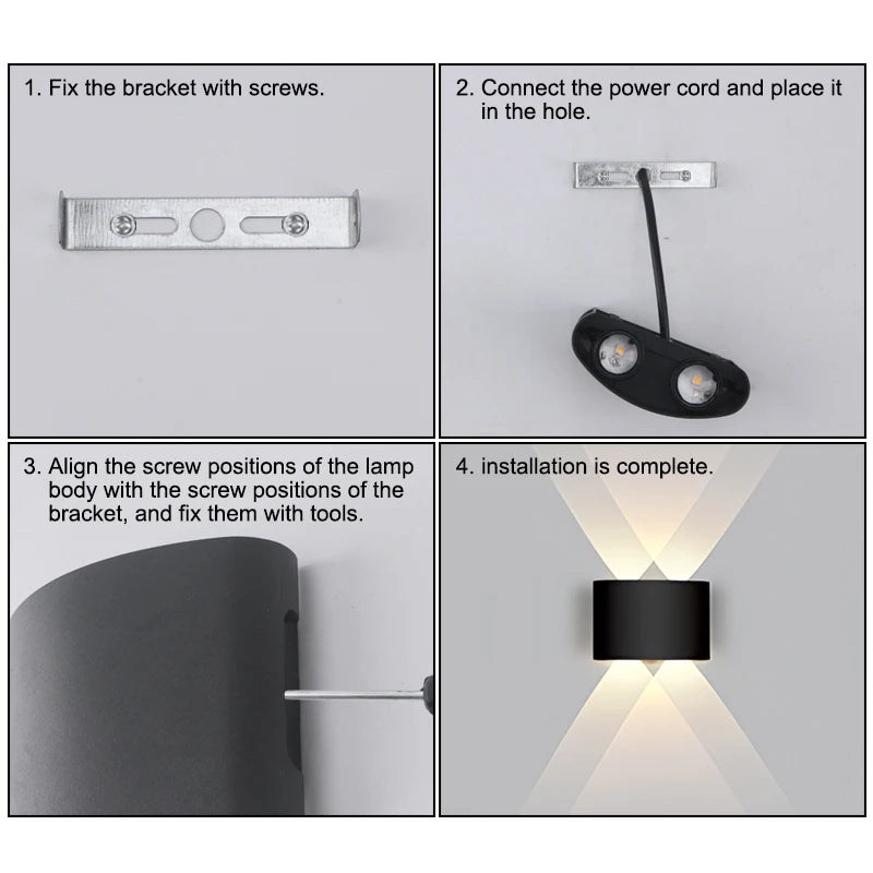 CowLost | product_id-led-wall-lamp-ip65-waterproof-up-down-light-indoor-outdoor-ac110-220v-plastic |5