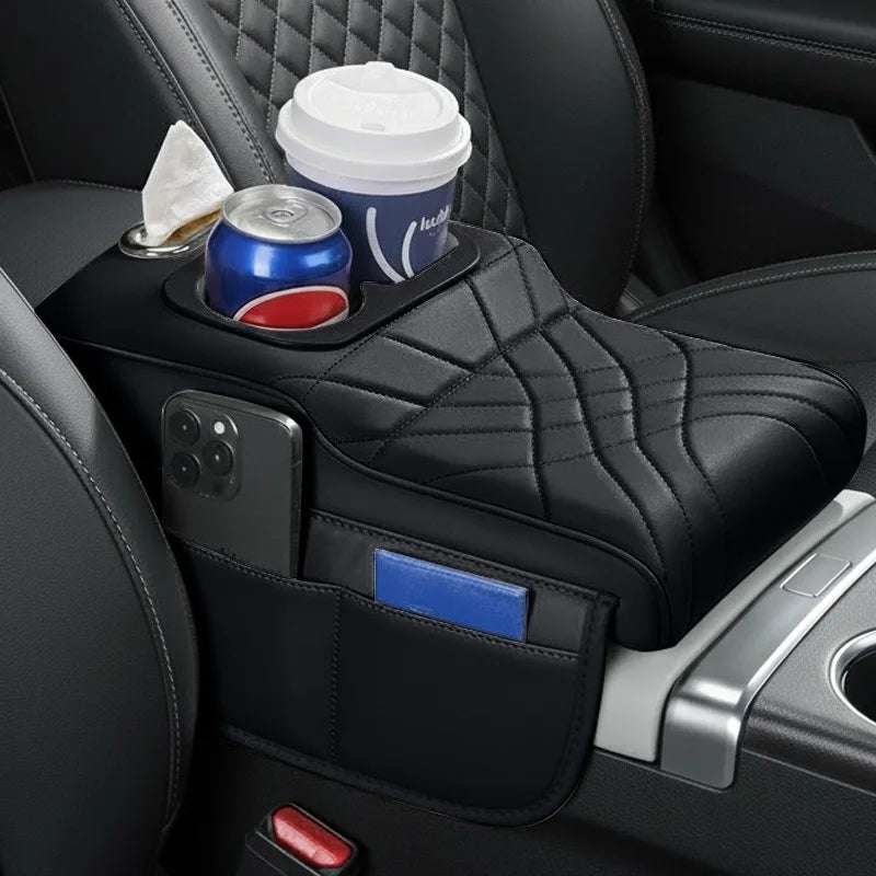 CowLost | product_id-car-armrest-cushion-with-2-side-pockets-2-cup-holders-tissue-box-cover |16