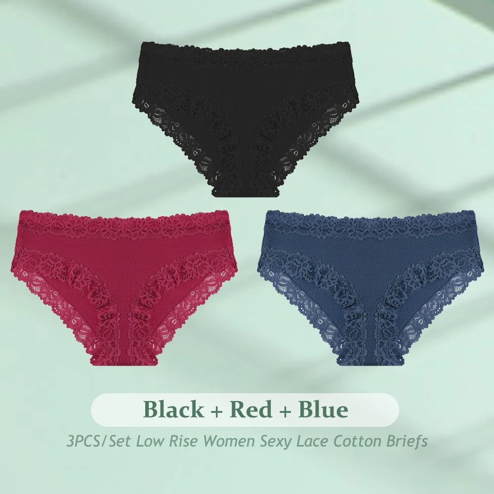CowLost | activewear-pants-3pcs-women-cotton-seamless-low-waist-panties-set |36