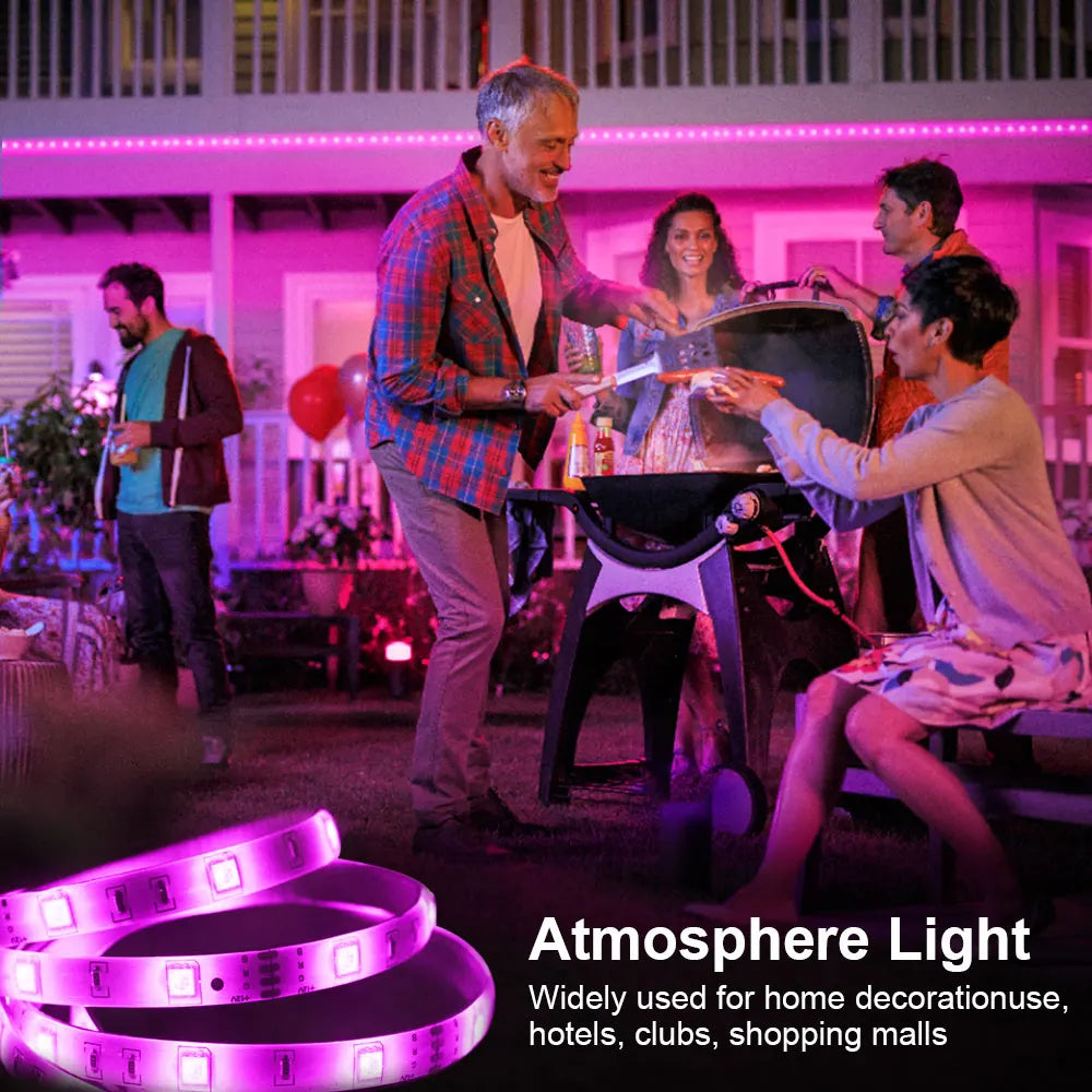 12V 5050 RGB LED Strip Light with APP & Remote, DIY Color Change, Music Sync, Timer