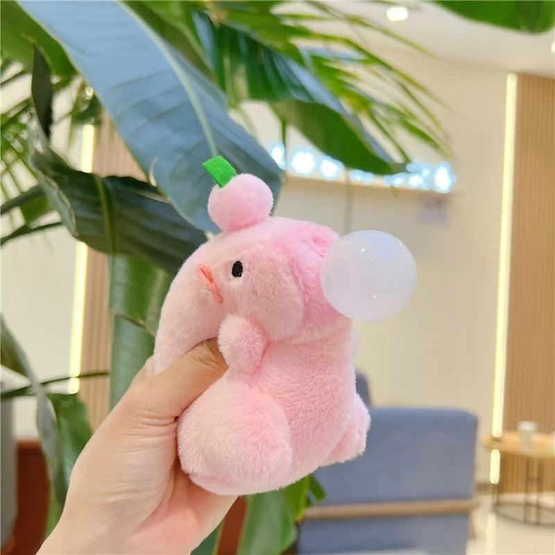CowLost | baseball-caps-capybara-plush-keychain-soft-stress-relief-toy-squeeze-bag-pendant |7