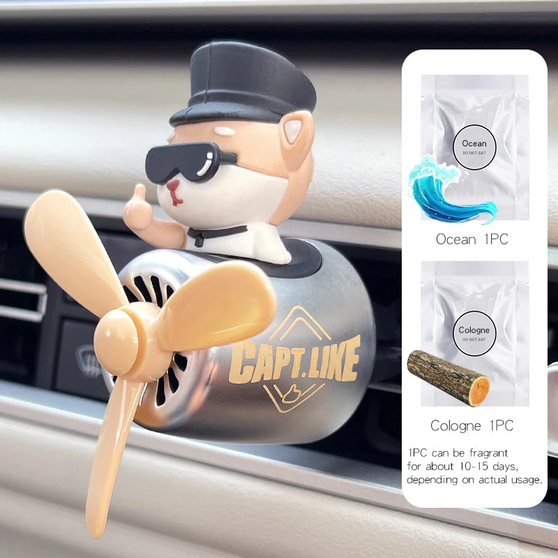 CowLost | product_id-rotating-pilot-bear-car-air-freshener-vent-clip-ocean-scent-diffuser |25