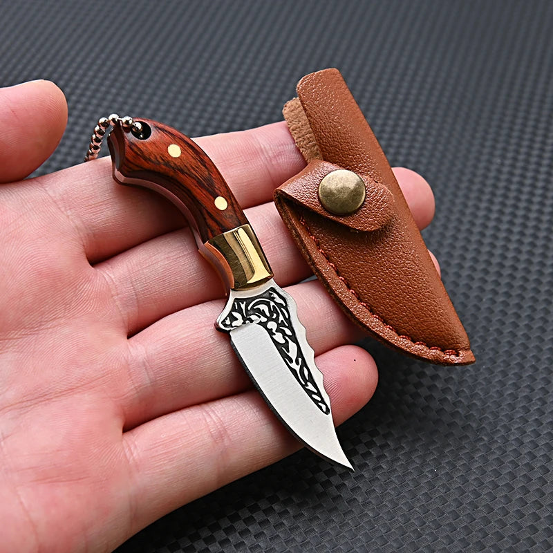 CowLost | activewear-pants-portable-mini-folding-knife-brass-color-wood-handle-stainless-steel-blade |7