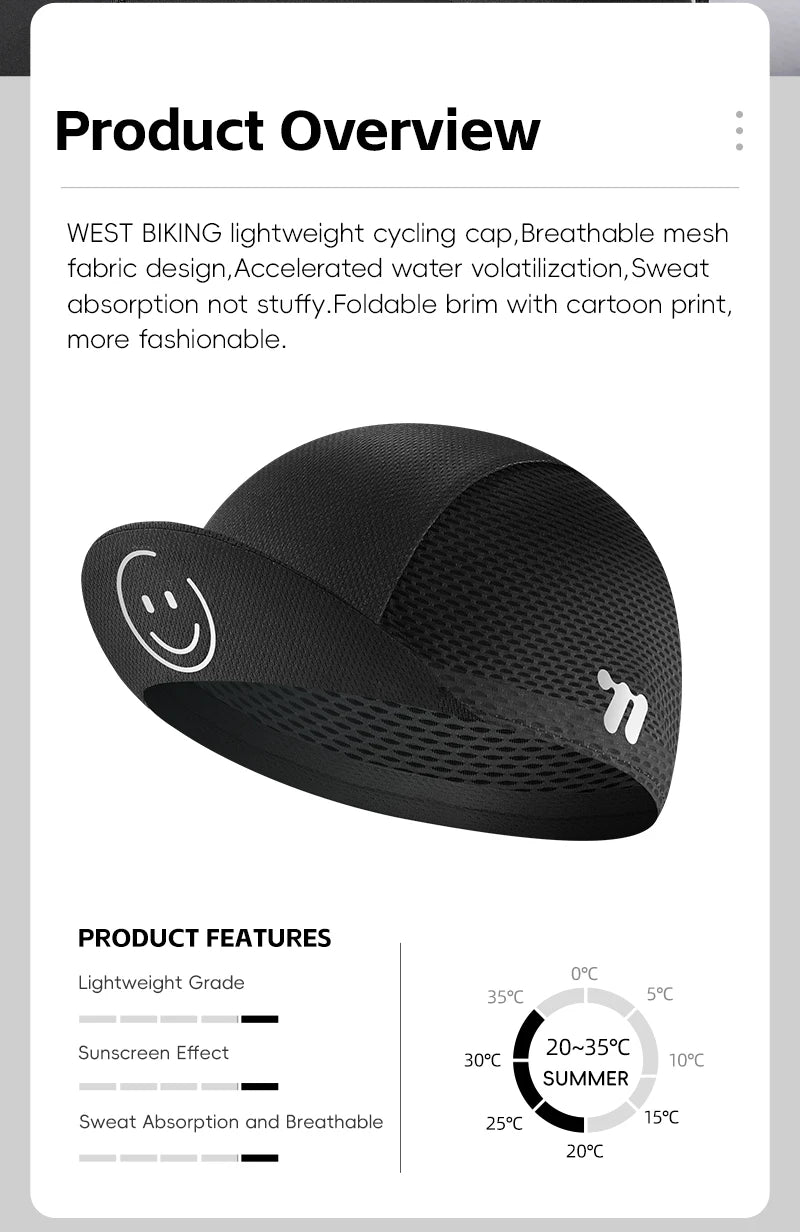 CowLost | west-biking-cycling-cap-with-brim-summer-sunscreen-quick-dry-sport-hat-bicycle-hat-balaclava-unisex-breathable-hat-bike-headwear |8