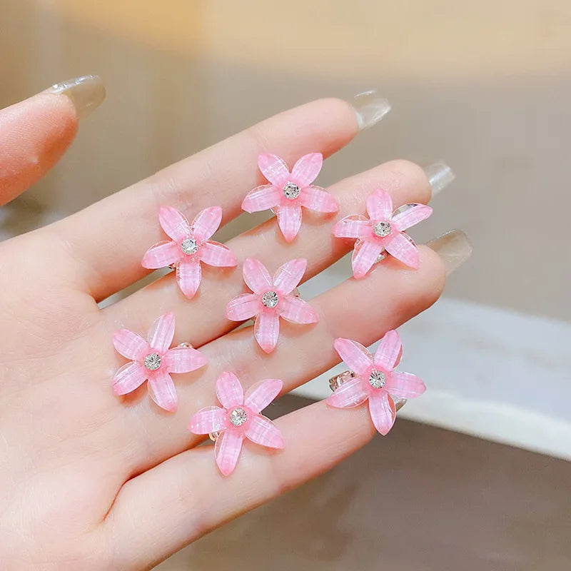 10PCS/Set Hair Clip Braided Hair Small Flower