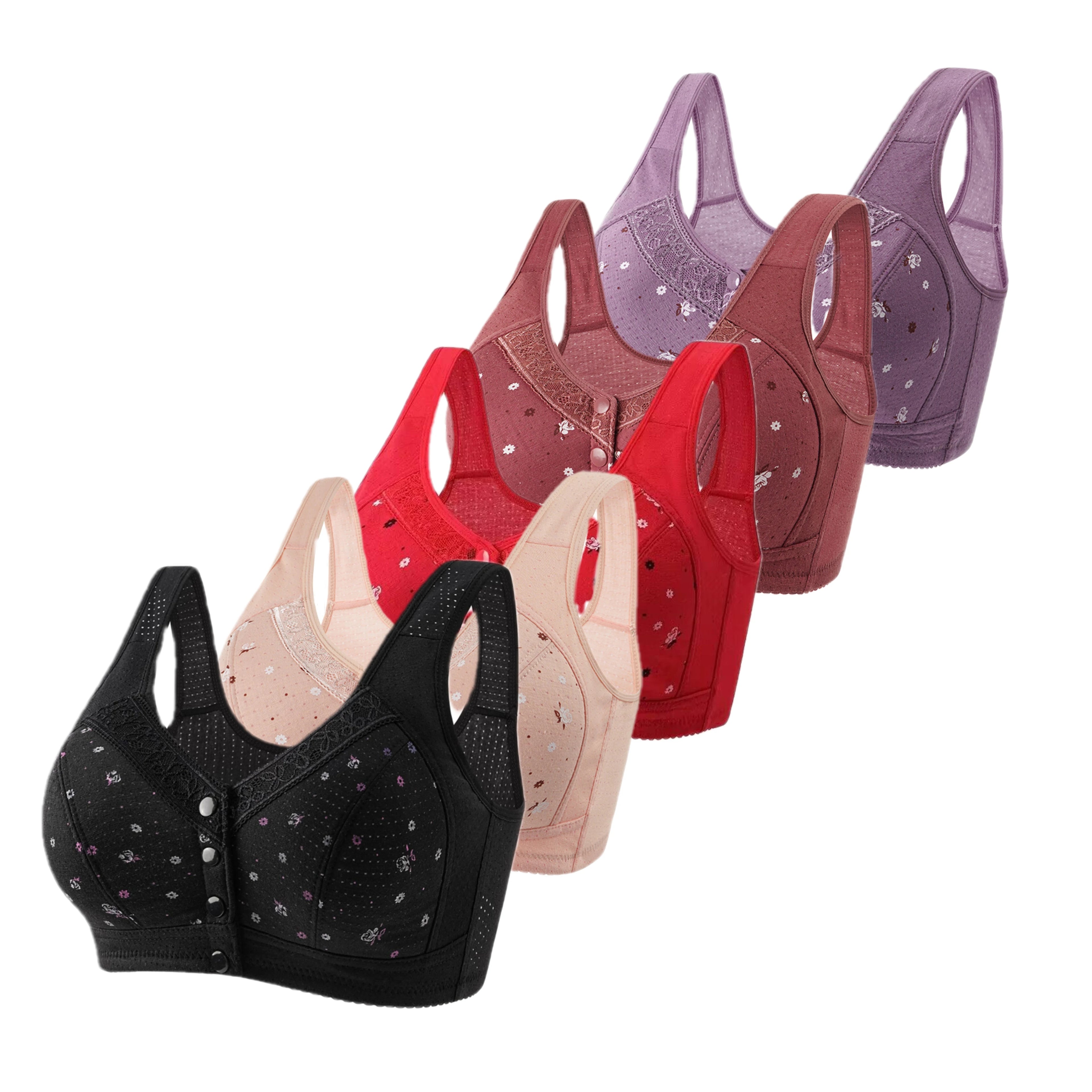 CowLost | product_id-fallsweet-5-piece-wireless-front-closure-seamless-lace-plus-size-bras-38-50bc |23