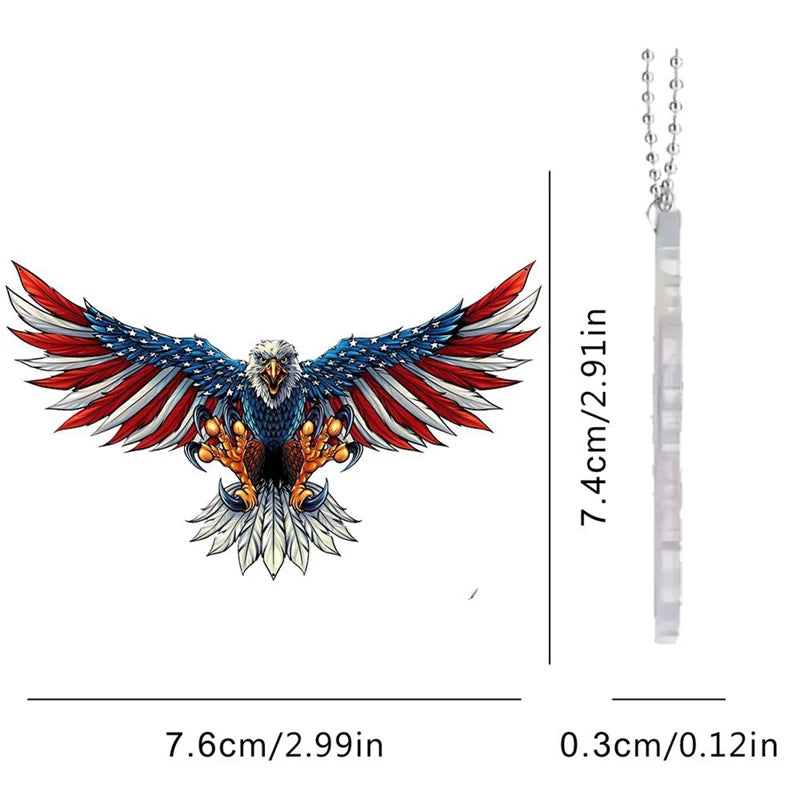 CowLost | paint-product_id-american-flag-eagle-rearview-mirror-keychain-pendant |5