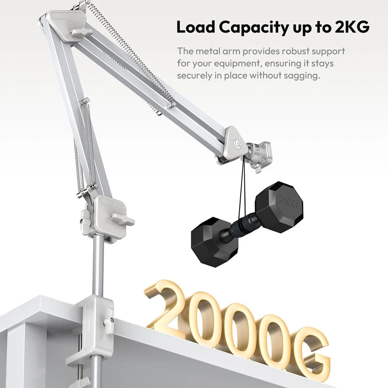 CowLost | ulanzi-th04-overhead-camera-mount-microphone-stand-detachable-c-clamp-2kg-load |4