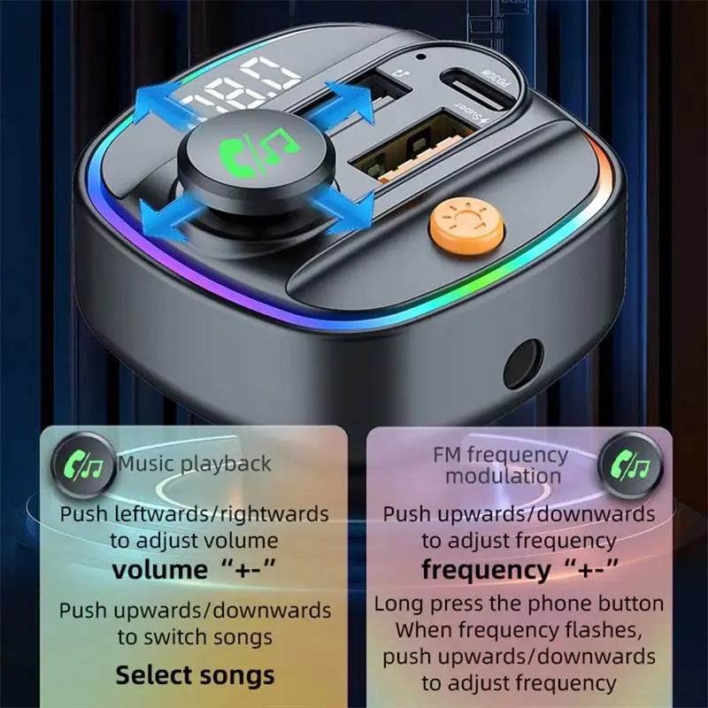 CowLost | product_id-pd30w-fast-charger-bluetooth-5-3-fm-transmitter-handsfree-car-aux-mp3-player-with-adapter |5