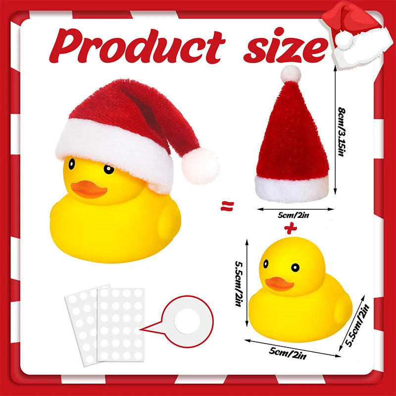 CowLost | product_id-rubber-ducks-with-christmas-hats-small-floating-squeaky-bathtub-toys-for-holiday-shower |2