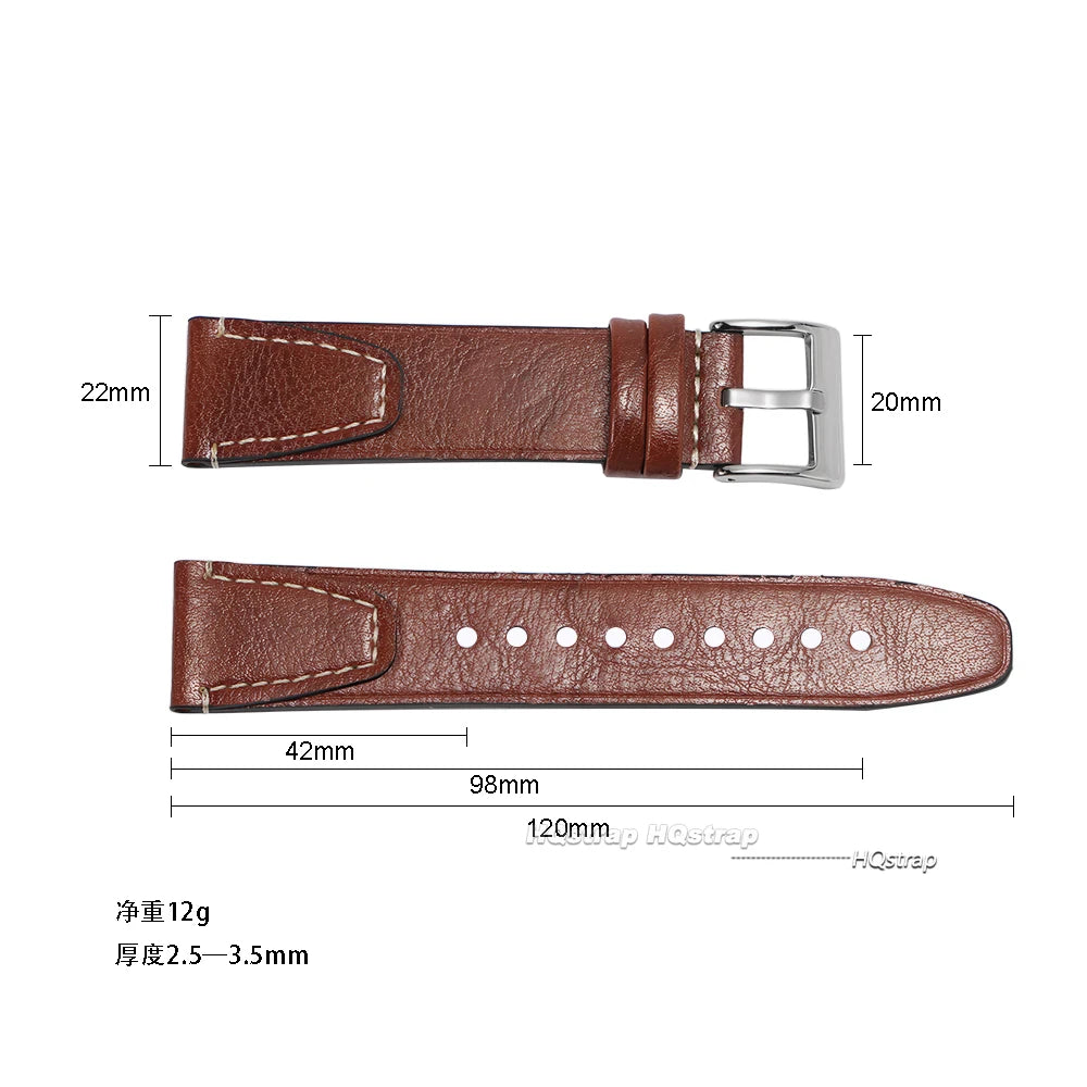 CowLost | product_id-vintage-oil-wax-cowhide-leather-watch-band-20mm-22mm-brown-stitching-for-seiko-samsung-universal |7
