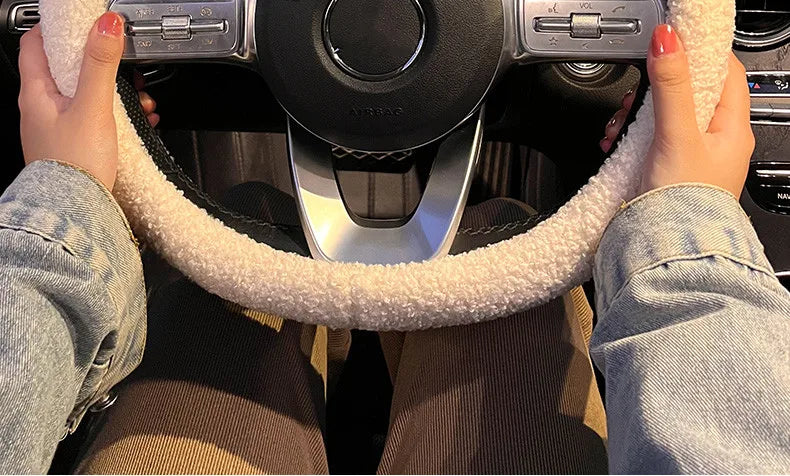 CowLost | winter-warm-soft-plush-cartoon-bear-ear-car-interior-accessories |19
