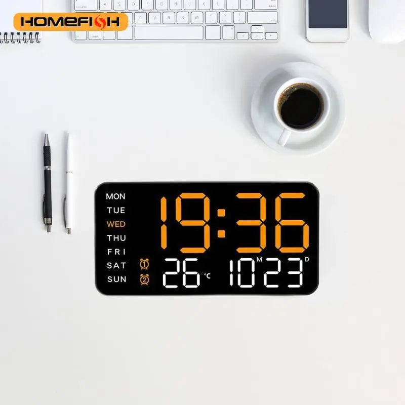 CowLost | giant-intelligent-digital-wall-clock-one-screen-to-control-time-temperature-date-home-technology-pulls-full |9
